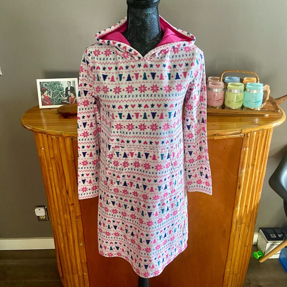 Cat & Jack Christmas Hoodie Fleece Nightgown - Picture 4 of 12